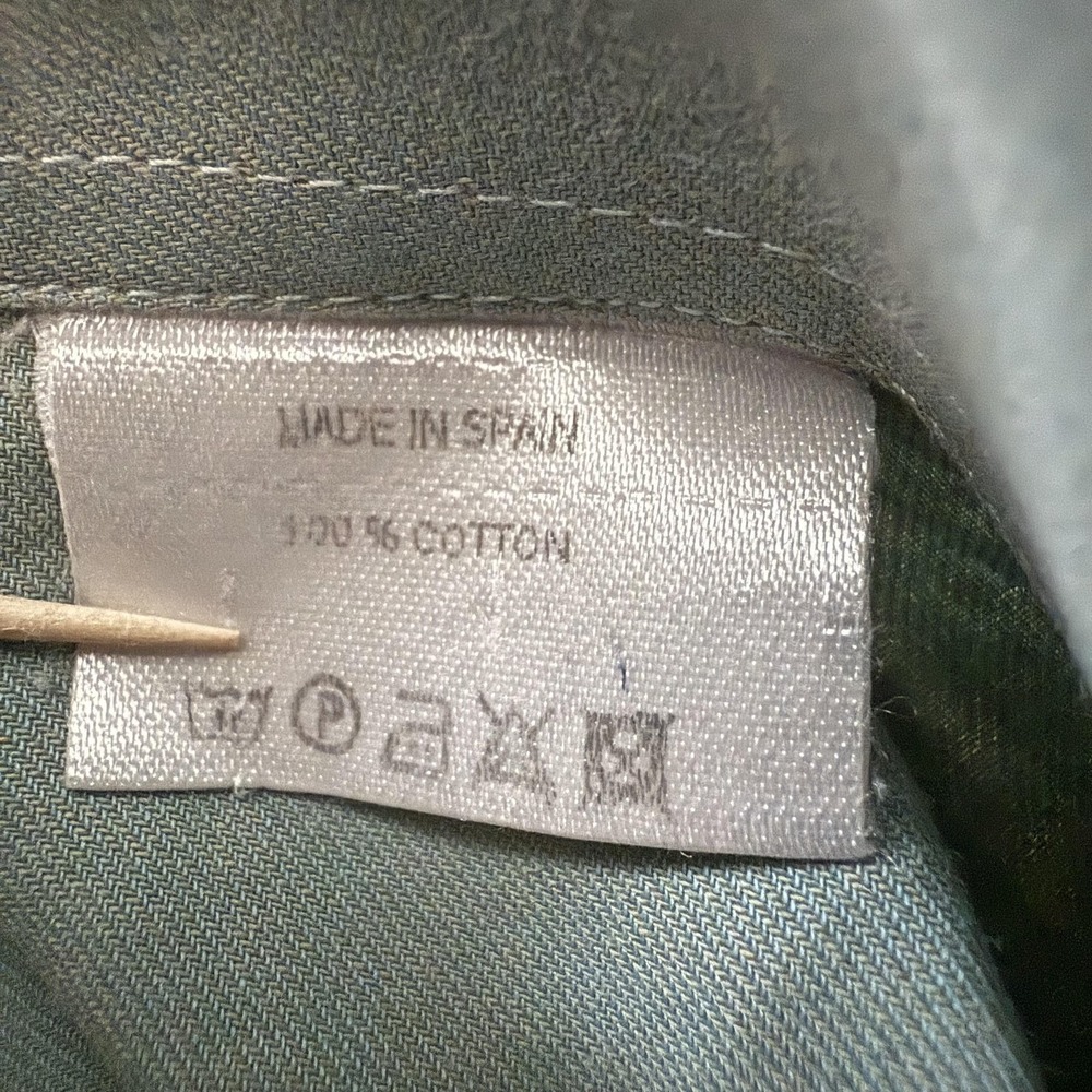 Ermenegildo Zegna Shirt Mens 16.5 42 Sage Green Dress Button Front Long Sleeve - Picture 6 of 8
